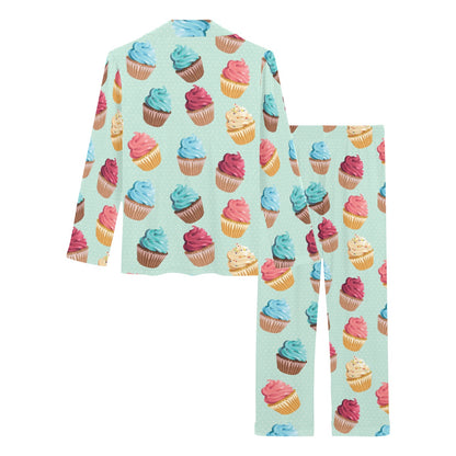 Cupcake Pattern Print Design 01 Women's Long Pajama Set
