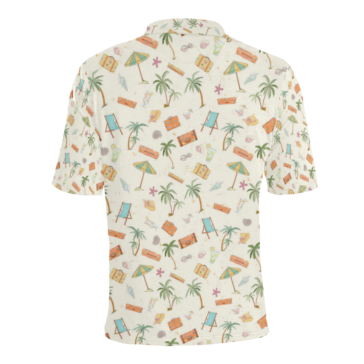 Beach Themed Pattern Print Design 05 Men Polo Shirt