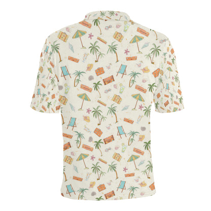 Beach Themed Pattern Print Design 05 Men Polo Shirt