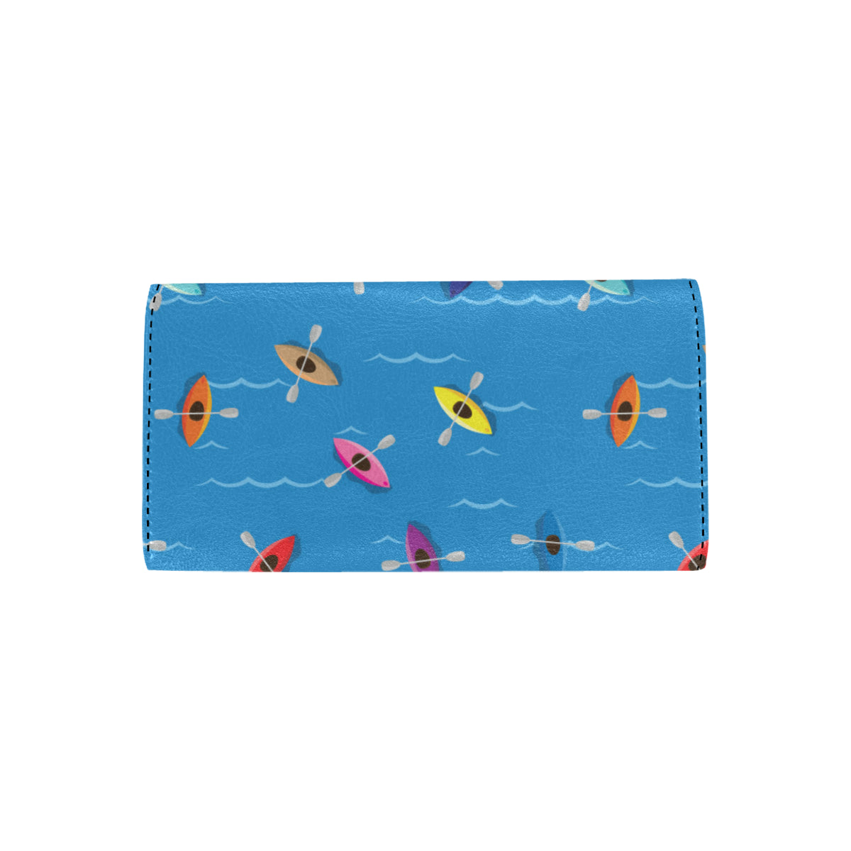 Kayak Pattern Print Design 03 Women's Trifold Wallet