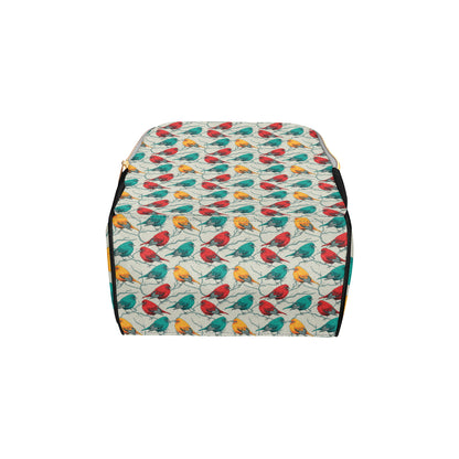 Birds Pattern Print Design 04 Diaper Bag Backpack