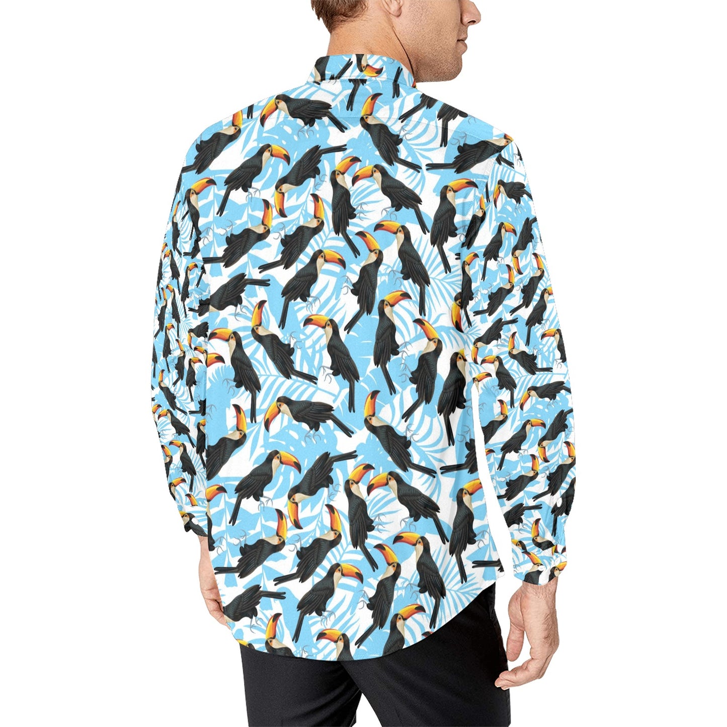 Toucan Print Design LKS303 Men's Long Sleeve Dress Shirt