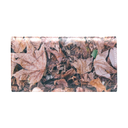 Camouflage Realistic Tree Leaf Print Women's Trifold Wallet
