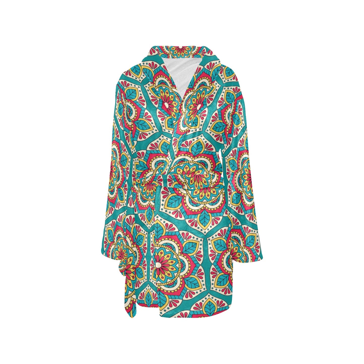 Mandala Pattern Print Design 03 Women's Fleece Robe