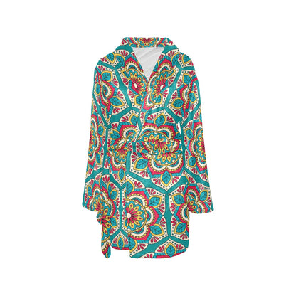 Mandala Pattern Print Design 03 Women's Fleece Robe