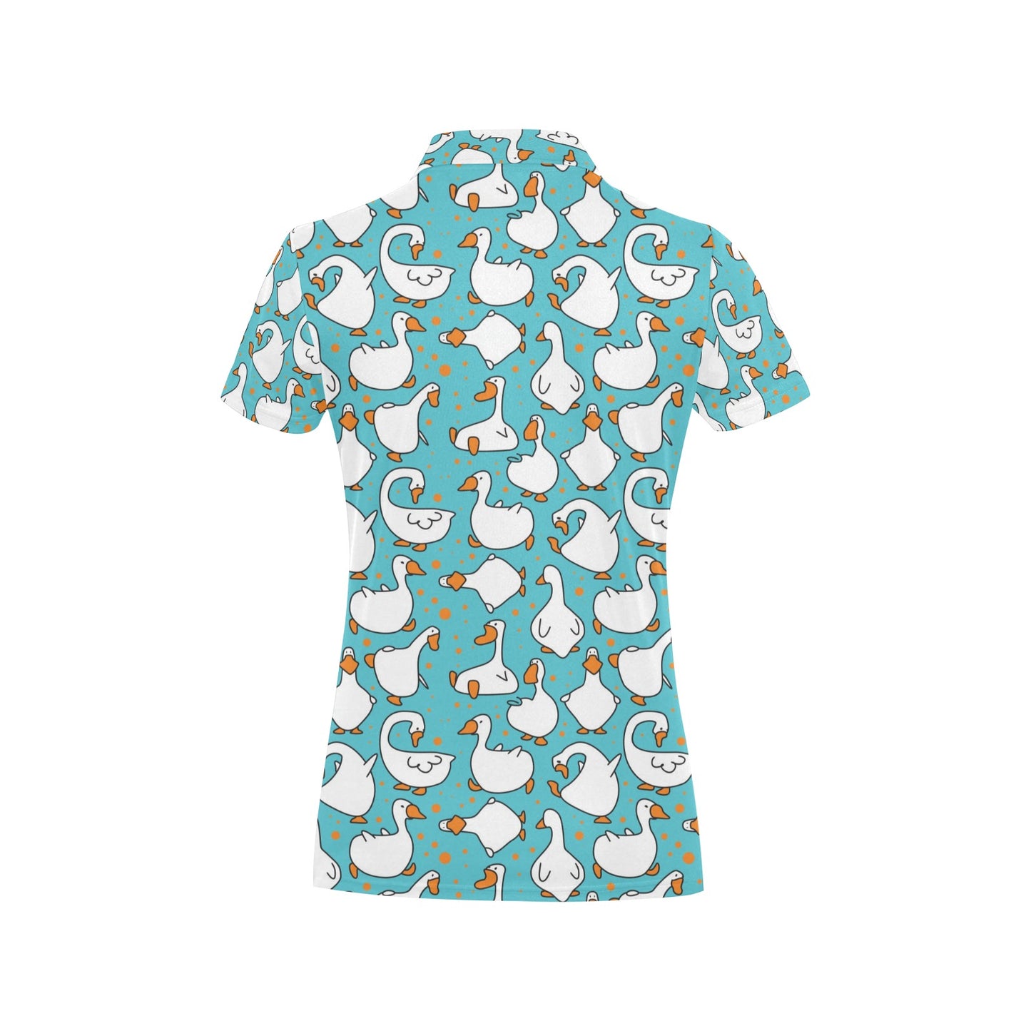 Goose Print Design LKS403 Women's Polo Shirt