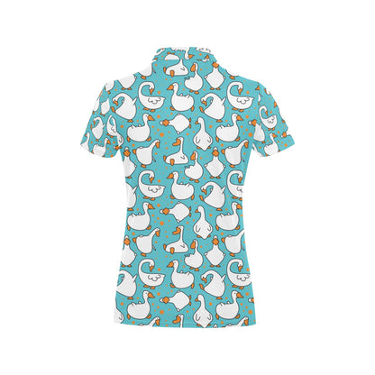 Goose Print Design LKS403 Women's Polo Shirt