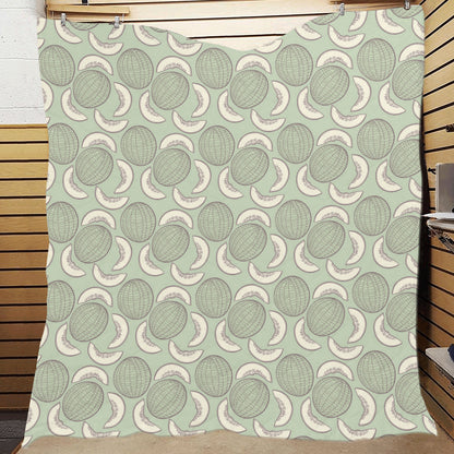 Cantaloupe Pattern Print Design 01 Premium Quilt