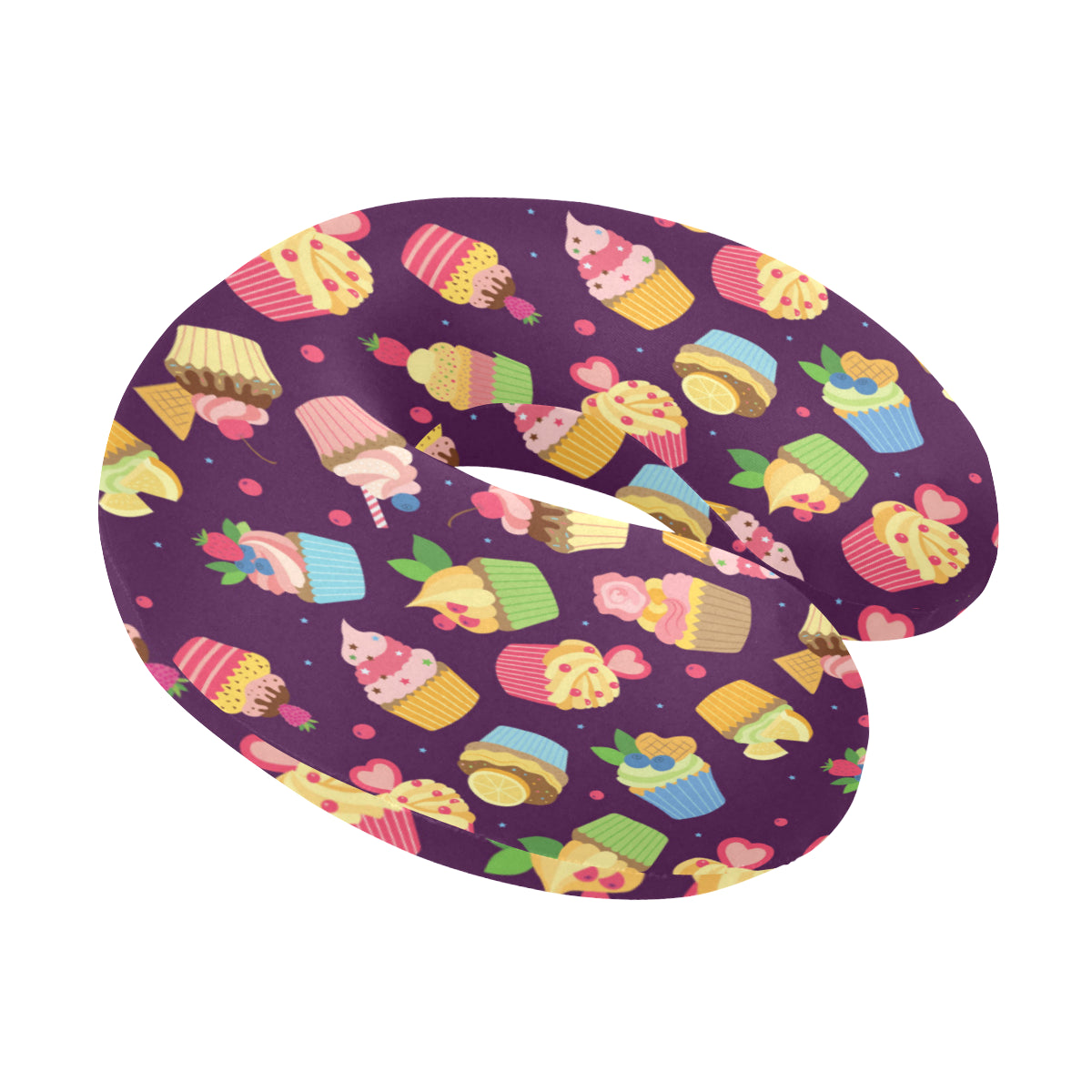 Cupcake Pattern Print Design 05 U-Shaped Travel Neck Pillow