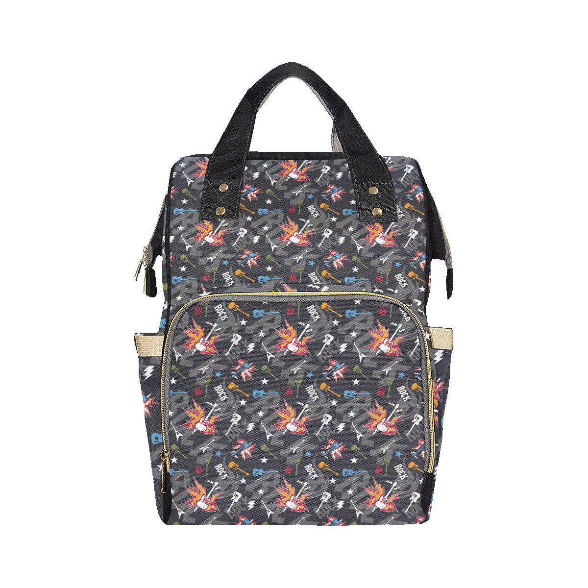 Rock and Roll Pattern Print Design A01 Diaper Bag Backpack