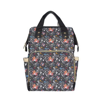 Rock and Roll Pattern Print Design A01 Diaper Bag Backpack