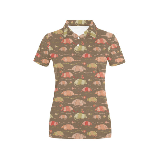 Armadillo Pattern Print Design 04 Women's Polo Shirt