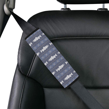 Salmon Fish Knit Style Print Design LKS304 Car Seat Belt Cover
