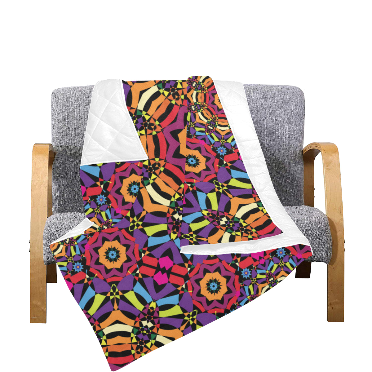 Kaleidoscope Pattern Print Design 01 Premium Quilt