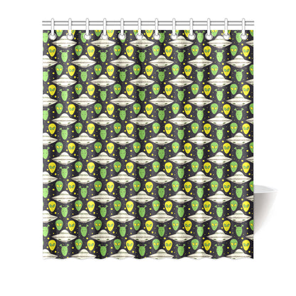 Alien UFO Pattern Shower Curtain