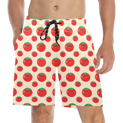 Tomato Print Design LKS308 Men's Swim Trunks Beach Shorts
