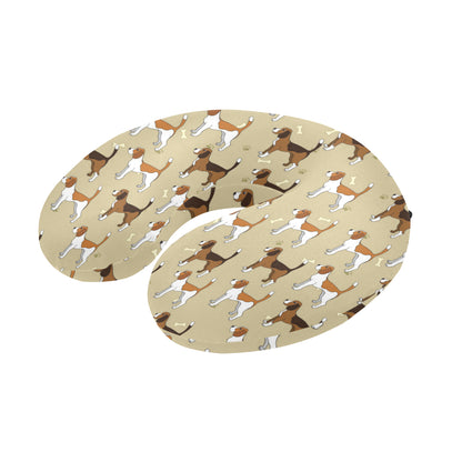 Beagle Pattern Print Design 01 U-Shaped Travel Neck Pillow