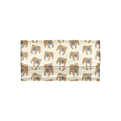 Bulldogs Pattern Print Design 01 Women's Trifold Wallet