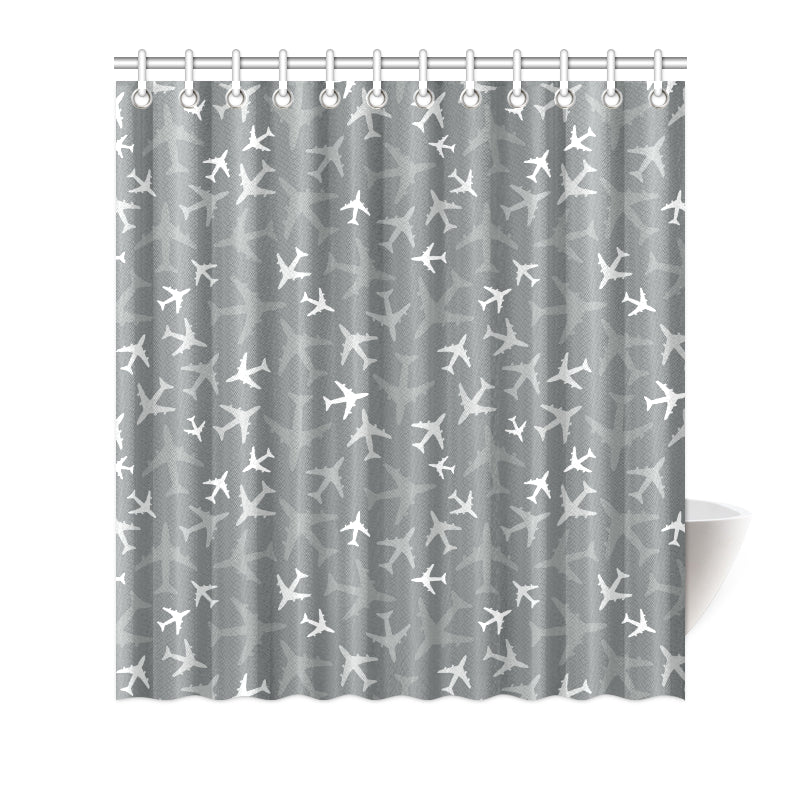 Airplane Pattern Print Design 02 Shower Curtain