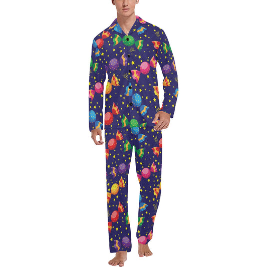 Candy Pattern Print Design CA06 Men's Long Pajama Set