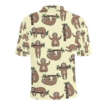 Sloth Print Design LKS3010 Men Polo Shirt