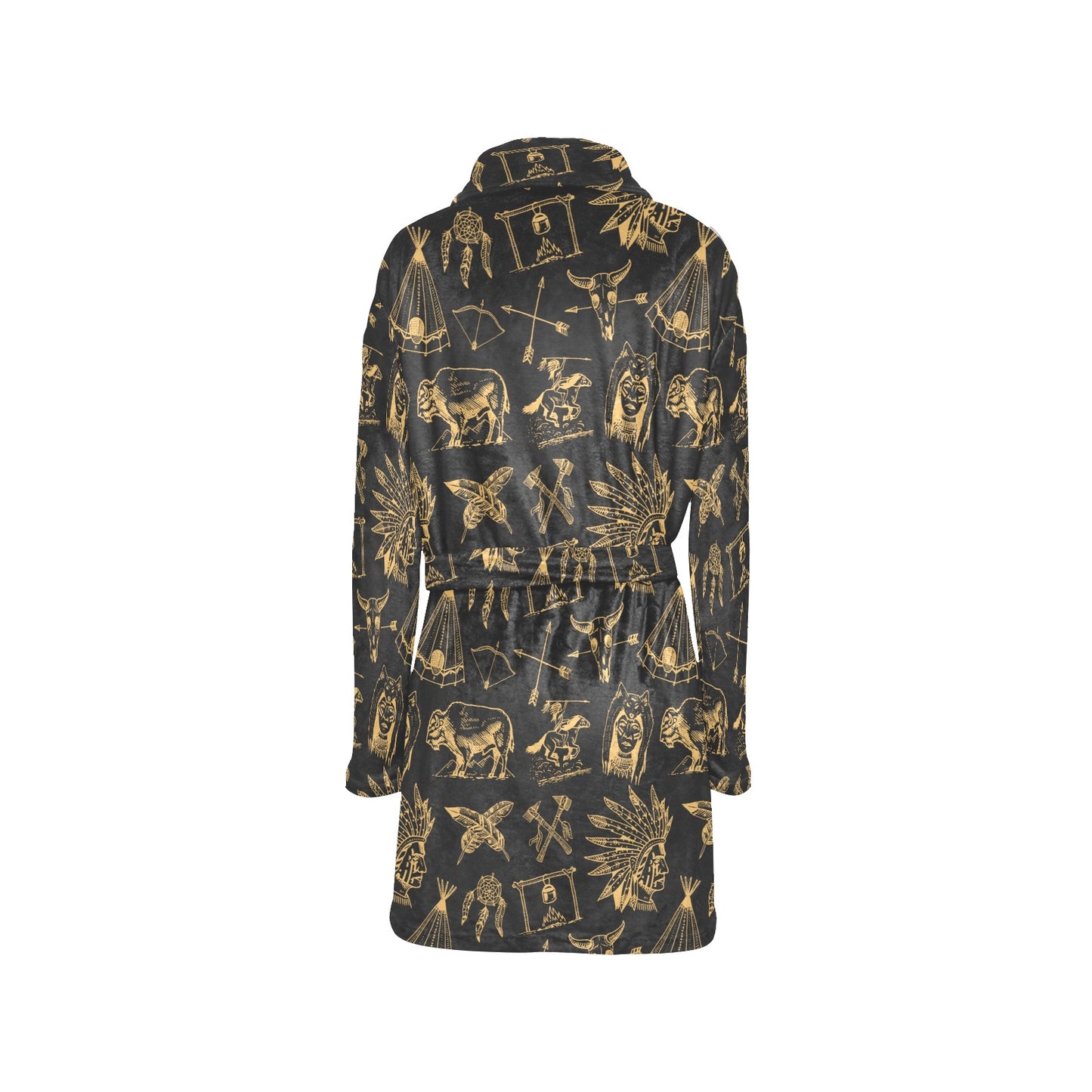 American indian Gold Style Women's Fleece Robe