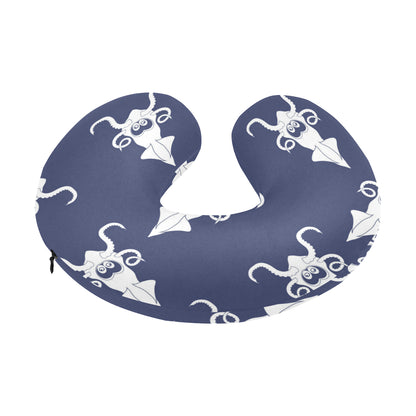 Giant Squid Pattern Print Design 02 U-Shaped Travel Neck Pillow