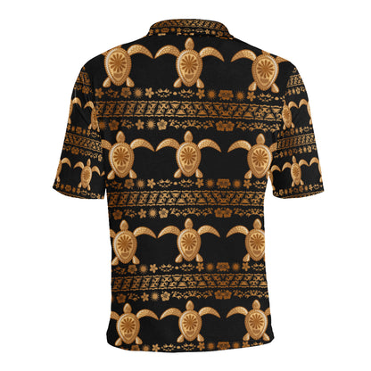 Tribal Sea turtle Polynesian Hawaiian Men Polo Shirt