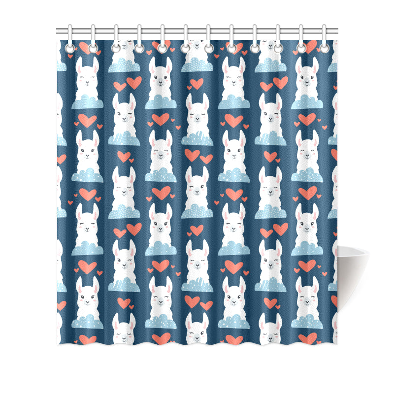 Alpaca Love Pattern Print Design 05 Shower Curtain