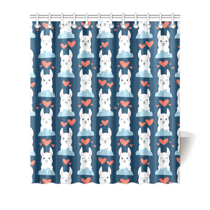 Alpaca Love Pattern Print Design 05 Shower Curtain