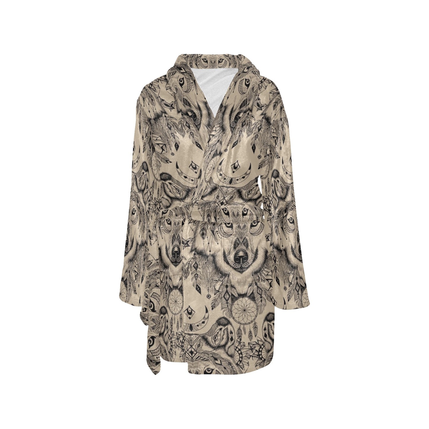 Indian Boho Wolf Women's Fleece Robe