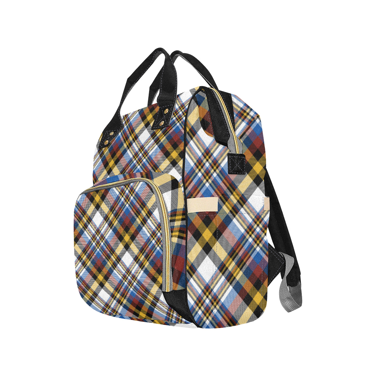 Madras Pattern Print Design 01 Diaper Bag Backpack
