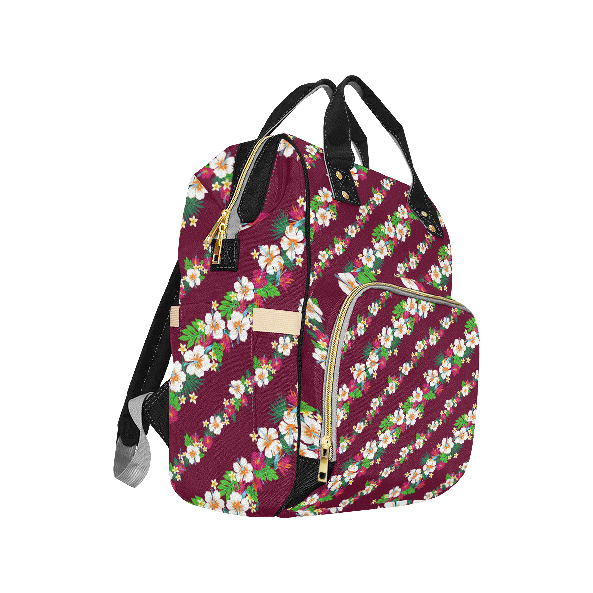 Hawaiian Themed Pattern Print Design H06 Diaper Bag Backpack