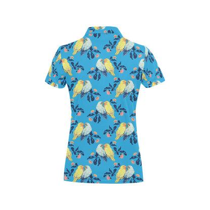 Lovebird Pattern Print Design 03 Women's Polo Shirt