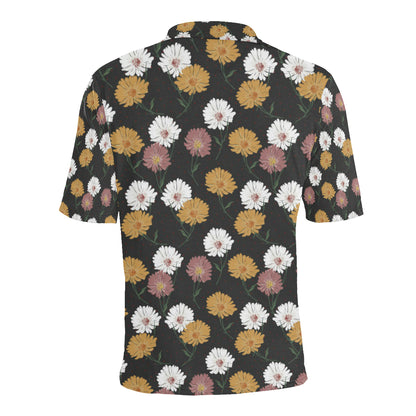 Daisy Pattern Print Design DS04 Men Polo Shirt