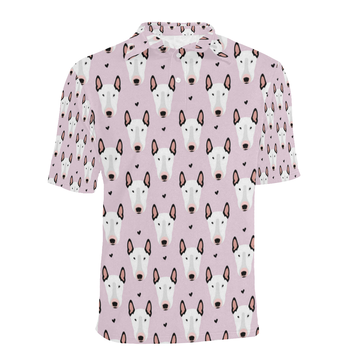 Bull Terrier Pink Print Pattern Men Polo Shirt