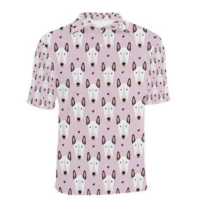 Bull Terrier Pink Print Pattern Men Polo Shirt