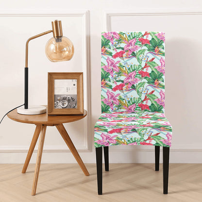 Tropical Flower Print Design LKS304 Dining Chair Slipcover