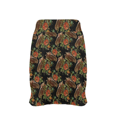 Horse Embroidery with Flower Design 17" Golf & Pickleball Skort with Pockets