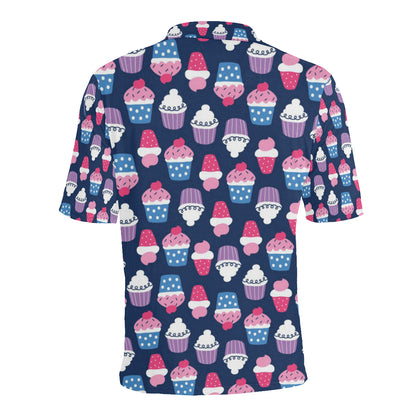 Cupcake Pattern Print Design CP04 Men Polo Shirt