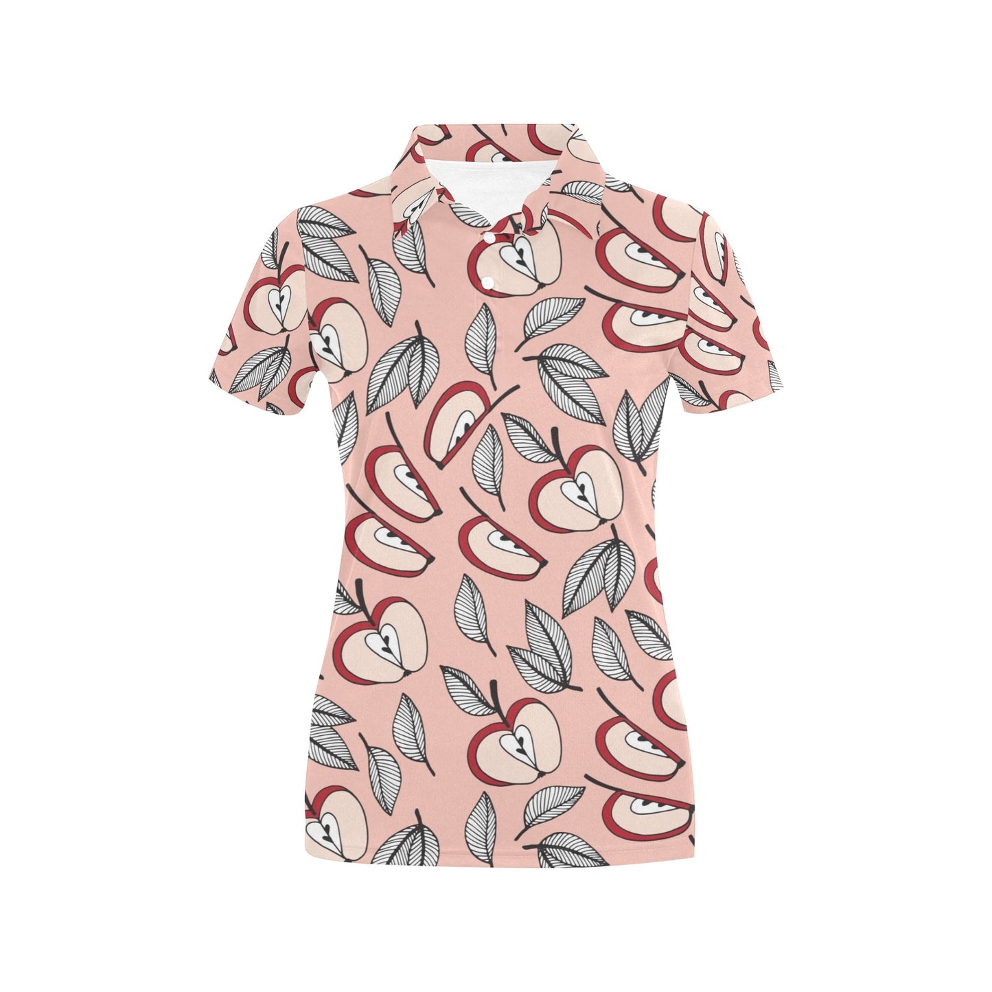 Apple Pattern Print Design AP04 Women's Polo Shirt