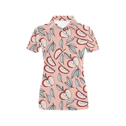 Apple Pattern Print Design AP04 Women's Polo Shirt
