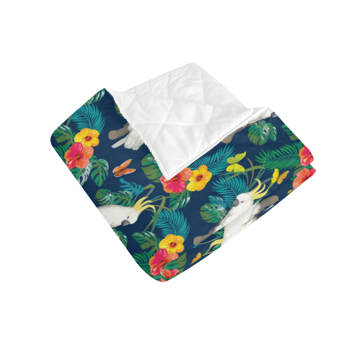 Cockatoo Tropical Pattern Print Design 02 Premium Quilt