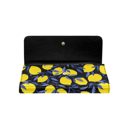 Lemon Pattern Print Design LM01 Women's Trifold Wallet