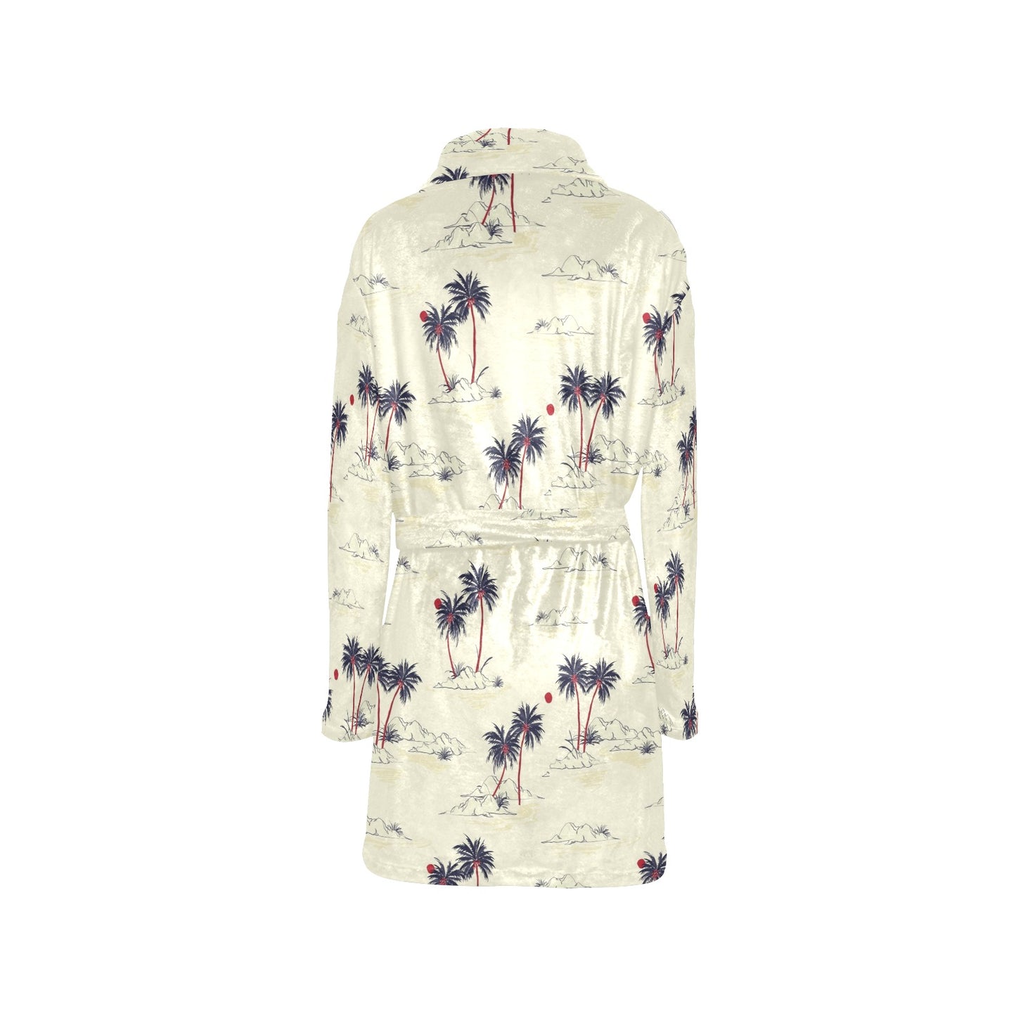Palm Tree Pattern Print Design PT08 Women's Fleece Robe