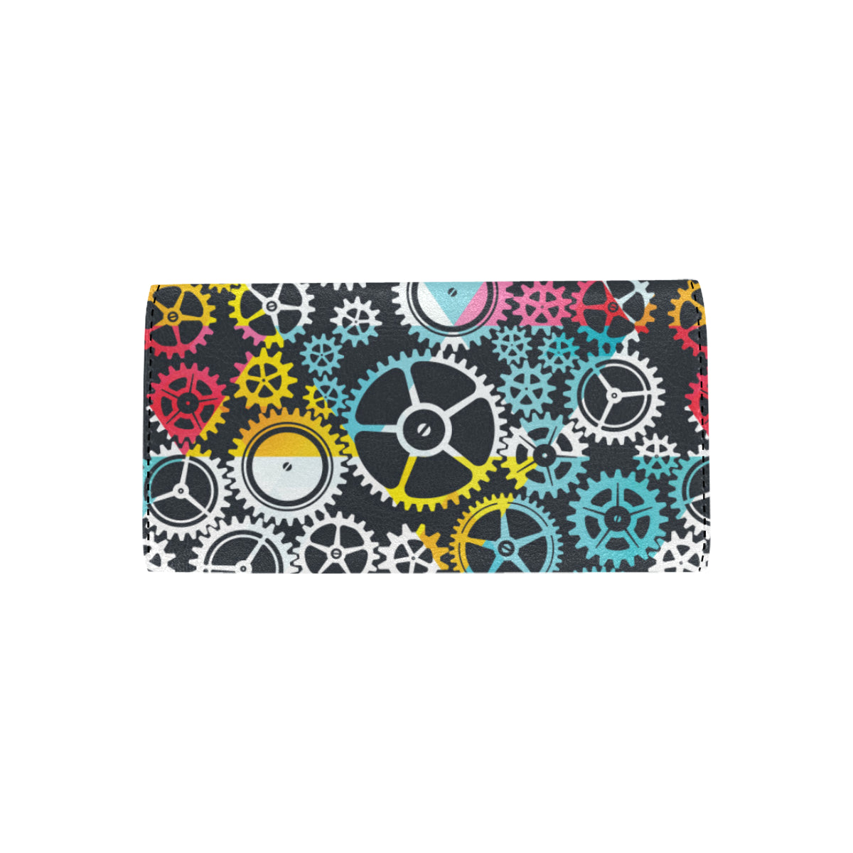 Mechanic Pattern Print Design 02 Women's Trifold Wallet