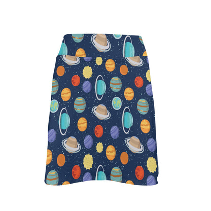 Planet With Star Print Design LKS303 17" Golf & Pickleball Skort with Pockets