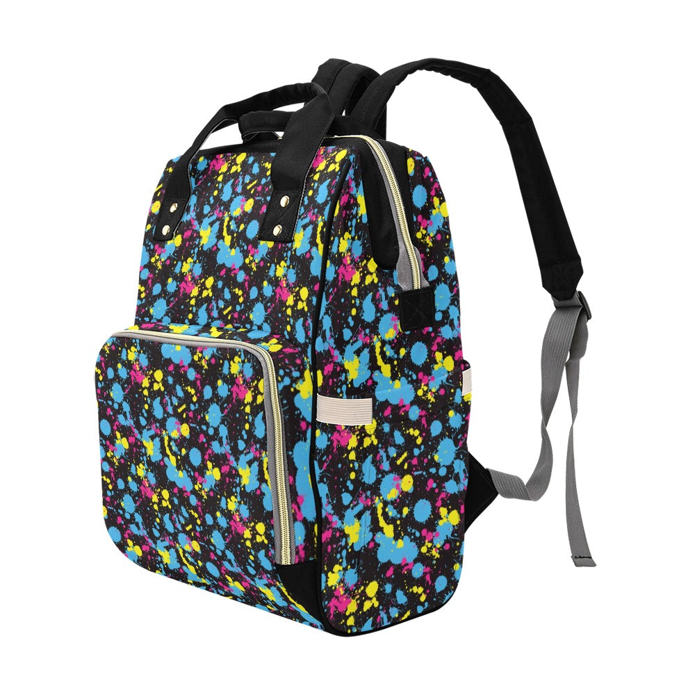Splatter Colorful Print Design LKS301 Diaper Bag Backpack