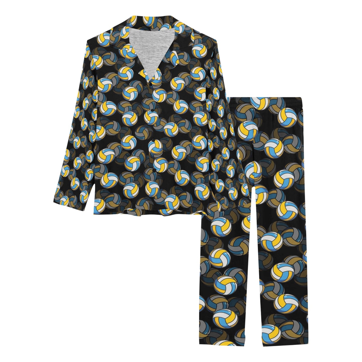 Volleyball Print Design LKS302 Women's Long Pajama Set
