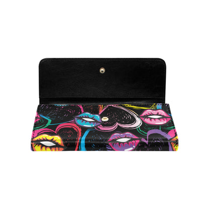 Pop Art Lip Pattern Print Design A03 Women's Trifold Wallet